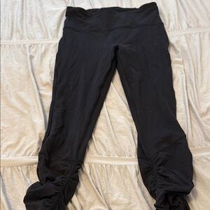 lululemon athletica Black Ruched Leggings